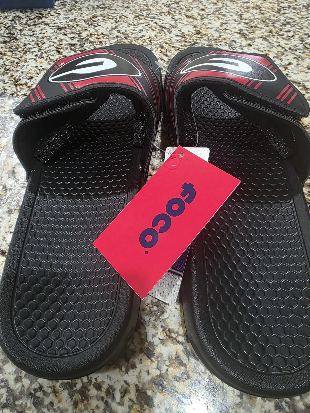 Men's GEORGIA Black & Red Slide Sandals